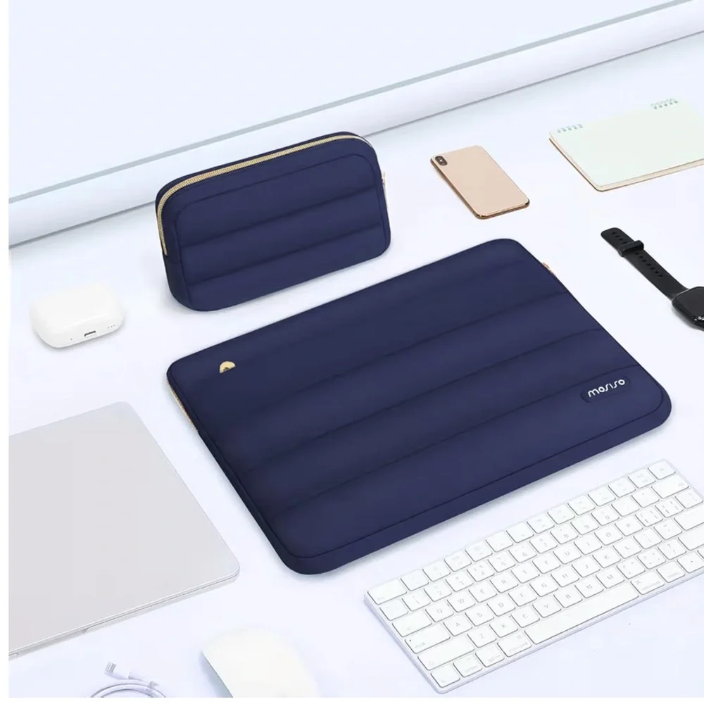MOSISO Navy Tablet Sleeve with Accessory Pouch NWOT